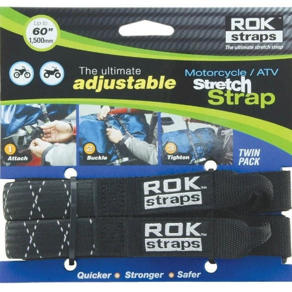 ROK Straps HD 25mm Adjustable - Black Reflective 3 ROK Straps HD 25mm Adjustable - Black Reflective